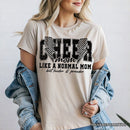 Cheer Mom Lightning T-Shirt, Cheerleader Retro White and Natural Tee for Proud Sports Mothers
