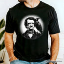 Edgar Allan Poe Spooky Portrait T-Shirt, Horror Villain Theme Halloween Tee