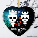 Eternal Love Personalized Couples Skulls Halloween Ornament