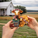 Best Mom Cow and Calf Charming Figurine, 6" Keepsake Jersey Statue and Mother’s Day Gift