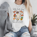 Last Day Teacher Goose T-Shirt, Tropical Summer Break Navy, White, and Natural Tee for Fun and Quirky Educators