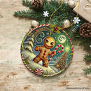 Menacing Gingerbread Man Ornament, Eerie Winter Enforcer for Christmas Decor