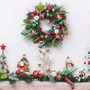 Merry and Bright Bold Christmas Sparkling Wreath, Red and Green Onrament Baubles and Stocking Decor , Holiday Door