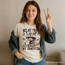 Not My Trash Not My Dumpster Cute Raccoon T-Shirt, White and Natural Vintage Coquette Bow Women Tee