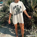 Not a Hugger T-Shirt With Cactus, Funny Retro White and Natural Tee for Sarcastic Girls