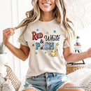 Patriotic 4th of July Red White & Proud T-Shirt, 1926 A.A. Milne Cute Winnie-the-Pooh USA Tee