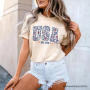 Patriotic USA Floral T-Shirt, 1776 Independence Day Tee