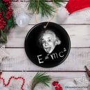 Physics Genius Albert Einstein Ceramic Ornament, Famous Equation E=mc² Keepsake and Decor