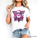 Pink Santa Blowing Bubblegum T‑Shirt, Def Jolly Coquette Retro Christmas Tee