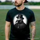 Plague Doctor Spooky Portrait T-Shirt, Horror Villain Theme Halloween Tee