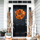 Rustic Harvest Illuminated 24" Fall Wreath, Lighted with Maple Leafs, Pinecones, Pumpkins and Autumn Berries