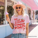 Striped Cherry Sweet Summer Time T-Shirt, Coquette Vacation Tee