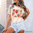 Taste and See That The Lord is Good Strawberry T-Shirt, White and Natural  Christian Faith Tee