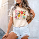 Teach Love Inspire T-Shirt, Retro Brushstroke White, Natural, and Navy Tee for Passionate Teachers