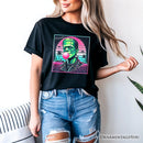Vaperwave Frankenstein Retro Neon Horror T-Shirt, Synthwave 80's Styled Classic Halloween Tee