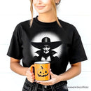 Witch Spooky Portrait T-Shirt, Horror Villain Theme Halloween Tee