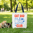 Cat Dad Club Retro Tote Bag, Funny Father's Day Gift Shopper