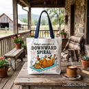 Yoga Highland Cow Tote Bag, Funny Downward Spiral Mental Health Gift Shopper