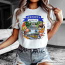 Artistic Kentucky State Themes and Landmarks T-Shirt, Tee for History and Travel Lovers