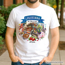 Artistic Louisiana State Themes and Landmarks T-Shirt, Tee for History and Travel Lovers