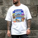 Artistic South Carolina State Themes and Landmarks T-Shirt, Tee for History and Travel Lovers
