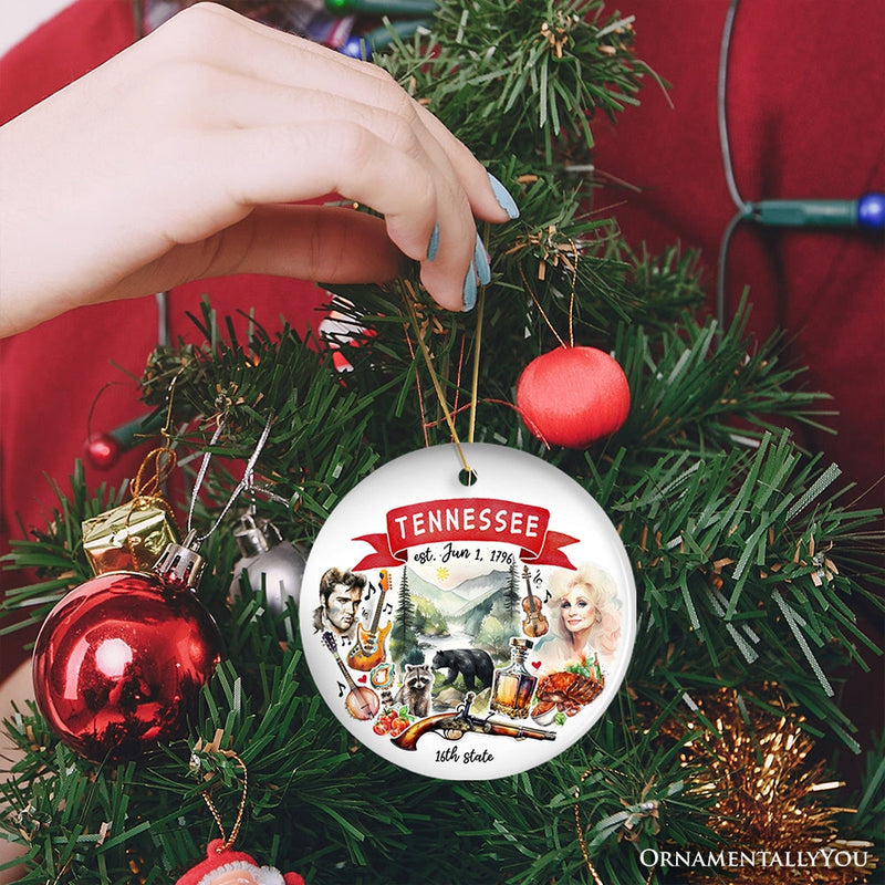 Artistic Tennessee State Themes and Landmarks Christmas Ornament