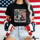 Ben Drankin Funny 4th of July T-Shirt, White, Navy and Black Patriotic Tee With Benjamin Franklin