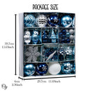 Blue and Silver Ornament Bundle Set, Owls and Glittery Winter Tree 80 Piece Set