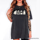 Ghosts and Cats Spooky T-Shirt, Whimsical Halloween Tee for Cozy Autumn Season