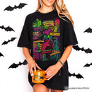 Horror Comic Classic Monsters T-Shirt, Vintage Scary Halloween Tee