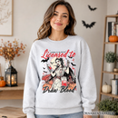 Licensed to Draw Blood Halloween Nurse Sweatshirt, Groovy Sweater for Spooky Season