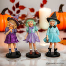 Mystical Victorian Witch Sisters Set of Three Figurines, Enchanted 6" Statues for a Bewitching Halloween Tabletop Display