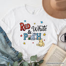 Patriotic 4th of July Red White & Proud T-Shirt, 1926 A.A. Milne Cute Winnie-the-Pooh USA Tee