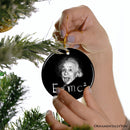 Physics Genius Albert Einstein Ceramic Ornament, Famous Equation E=mc² Keepsake and Decor