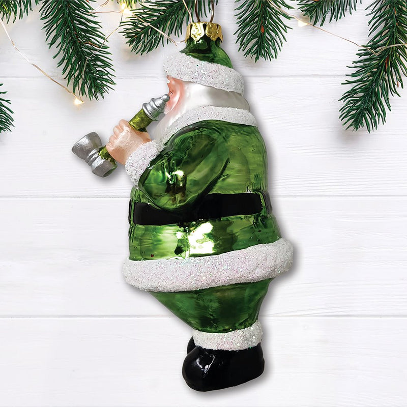 pothead gift Pothead Santa Glass Christmas Ornament