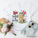 Red White & Proud Winnie-the-Pooh T-Shirt, 1926 A.A. Milne Patriotic 4th of July Tee