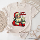 Santa Middle Finger Christmas T-Shirt, Vintage Funny Tee for Naughty Holiday Humor