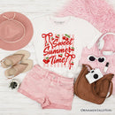 Striped Cherry Sweet Summer Time T-Shirt, Coquette Vacation Tee