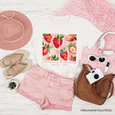 Taste and See That The Lord is Good Strawberry T-Shirt, White and Natural  Christian Faith Tee