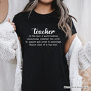 Teacher Definition T-Shirt, Inspirational Quote Tee for Educators