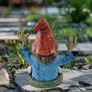 Zombie Gnome Garden Statue, 8" Outdoor Halloween Figurine Yard Decoration