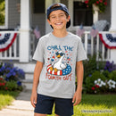 Kids Chill The Fourth Out Goose T-Shirt, Funny Youth Patriotic 4th of July Tee