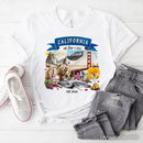 Artistic California State Themes and Landmarks T-Shirt, Tee for History and Travel Lovers