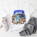 Artistic New Jersey State Themes and Landmarks T-Shirt, Tee for History and Travel Lovers