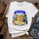Artistic New Mexico State Themes and Landmarks T-Shirt, Tee for History and Travel Lovers