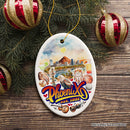 Artistic Phoenix City Handcrafted Ceramic Ornament, Arizona State Souvenir and Tree Decor