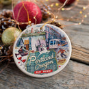 Artistic Portland City Ceramic Art Ornament, Oregon Souvenir and Christmas Gift