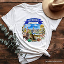 Artistic Wyoming State Themes and Landmarks T-Shirt, Tee for History and Travel Lovers