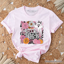 Boho Spooky Season Ghost T-Shirt, Cute Halloween Tee with Fall Pumpkins