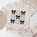 Coquette Volleyball Bows T-Shirt, Cute Athletic Sports Game Day Tee